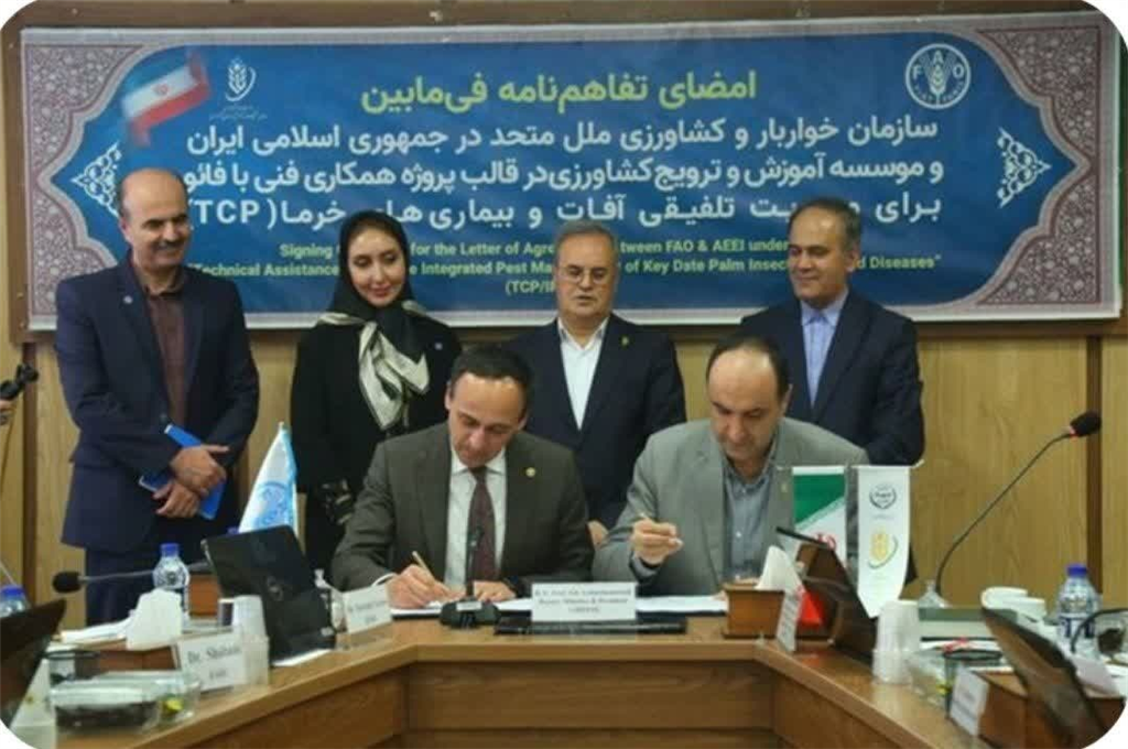 امضای تفاهم‌نامه همكاری فائو و مؤسسه آموزش و ترویج برای مقابله و مدیریت آفات خرما